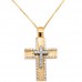 Μασίφ χρυσός γυναικείος βαπτιστικός σταυρός Κ14 με αλυσίδα